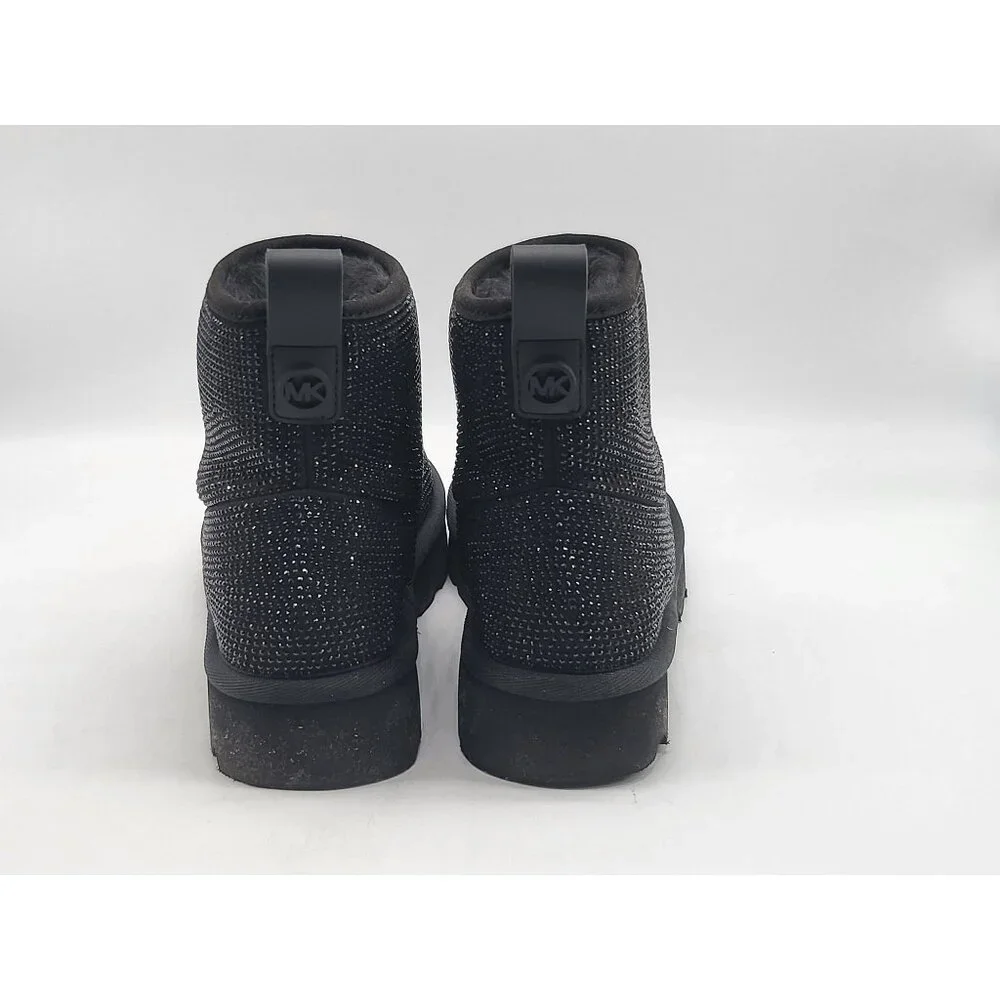 Michael Kors Winnie Sparkle Bootie Black Glitter Ankle Boots Womens 7M